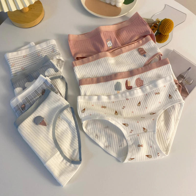 Description Picture 4 of itemHELIAR Women 4 Pcs Cottons Underwear Cute Shorts Printed Plain Shorts M-XL Comfort Panties Safety Lingerie Underwear