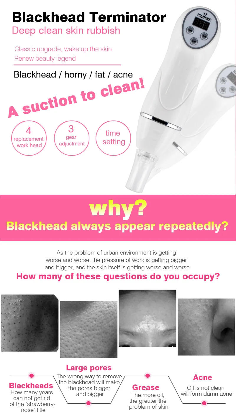 Description Picture 2 of itemBlackhead Remover Vacuum Pore Cleaner Facial Dead Skin Cleaning Suction Exfoliating Beauty Acne Pimple Remover Tool Skin Care