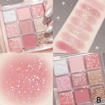 9 Color Eyeshadow Palette Shimmer Nude Shiny Makeup Glitter Pearlescent Portable Makeup Waterproof Eye Cosmetics Sequins