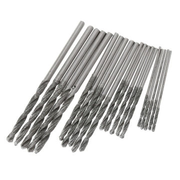 20Pcs 1mm 1.5mm 2mm 2.5mm Diamond Coated Twist Drill Bits Set For Glass Soft Met