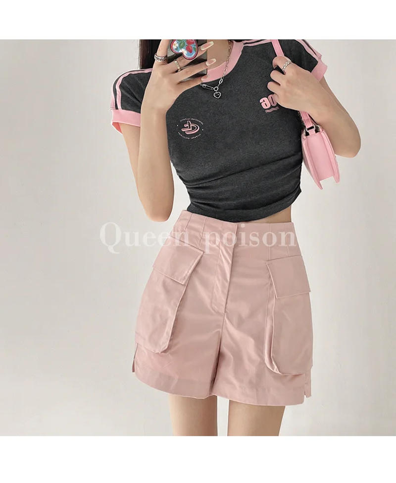 Description Picture 5 of itemTVVOVVIN 2023 New Loose Casual Straight Leg Wide Leg Shorts For Women In Summer High Waisted And Slimming Large Pockets 586I