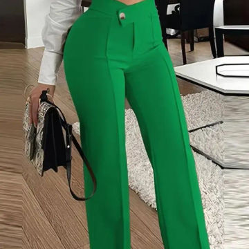 Autumn and Winter Pants Women 2023 Fashion Versatile Casual Sexy Buttoned Straight Wide-leg Work Trousers Y2k Clothes Streetwear