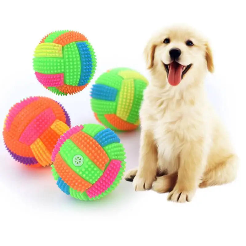 Description Picture 3 of itemPet Dogs Flashing Football Shape Led Light Sound Bouncy Ball Funny Kids Toy Interactive Dog Cat Chew Toys for Small Large Dogs