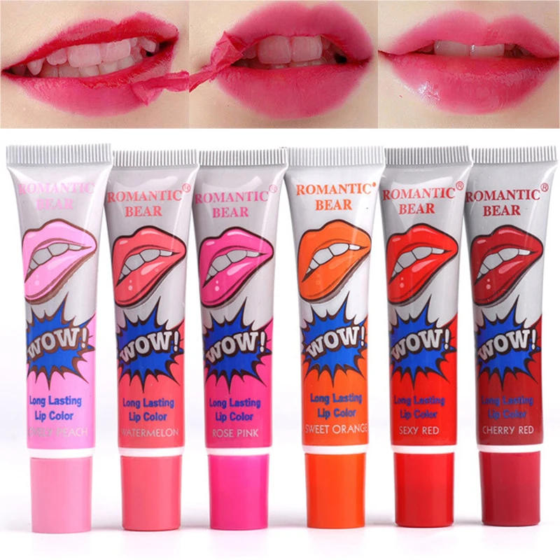 Description Picture 3 of item6 Colors Amazing Peel Off Liquid Lipstick Waterproof Long Lasting Lip Gloss Tint Moisturizing Tear Off Lip Stain Makeup Cosmetic