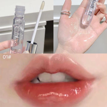 3 Colors Glitter Mirror Lip Gloss Transparent Water Light Lip Oil Non-stick Cup Lasting Moisturizing Lip Glaze Makeup Cosmetic
