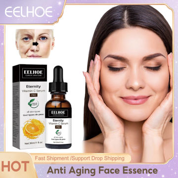 Eelhoe Vitamin C Serum For Face Deep Anti Wrinkle Fade Dark Spots Fine Line Acne Shrink Pores Whitening Moisturizing Skin Care