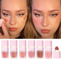 7ml/box Liquid Blush Expansive Color Blusher 6 Colors Natural Pink Peach Blush Face Pigment Long Lasting Cheek Tint Cosmetics