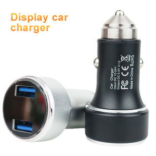 5V 3.1A Durable Metal Digital Screen Dual USB Fast Charging Car Charger Adapter