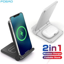 2 In 1 25W Wireless Charger Fold Stand Pad Fast Charging for iPhone 15 14 13 12 11 8 Airpods 3 Pro Samsung S23 S22 Qucik Charge