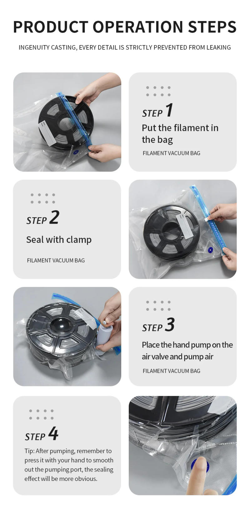 Description Picture 5 of itemTwotrees 3D Print PLA ABS TPU PETG Filament Vacuum Bag Filament Dryer Keep Dry To Avoid Consumable Moisture for 3D Printer Parts
