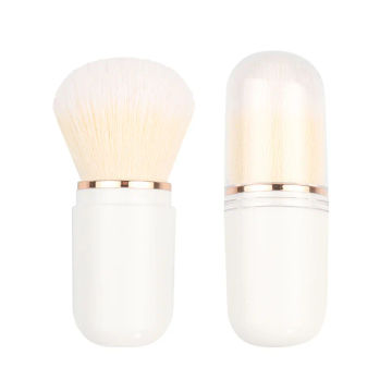 Mini powder blusher brush travel portable retractable capsule makeup brush with cover for convenient storage beauty tools