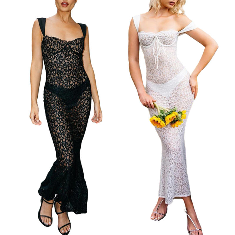 Description Picture 6 of itemBodycon Dress Solid Color Square Neck Women Spaghetti Strap Dress Backless Sleeveless Long Dress Zipper Closure Vacation Outfit