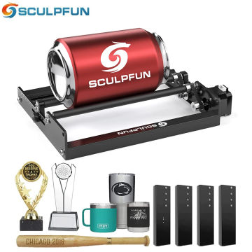 SCULPFUN Laser Rotary Roller For S9/S10/S30 Laser Engraver Roller 360° Rotating for 6-150mm Engraving Diameter Cylindrical Objec