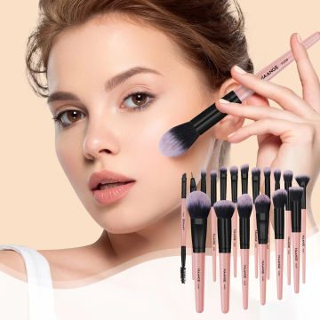 Maange 18 Piece Makeup Brush Sets With Box Foundation Powder Concealers Eyeshadow Brush Blending Beauty Tools For Women Daily