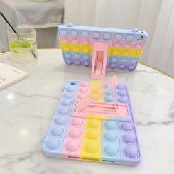 Rainbow Bubble Silicone Tablet Case For iPad 10th 10.9 7th 8th 9th 10.2 Air 5 4 Pro 11 2022 5th 6th 9.7 2017 Stand Soft Cover