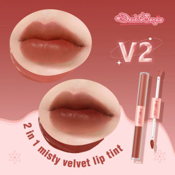 PINKFLASH 2 In 1 Dual-head Velvet Liquid Lipstick Long-lasting Matte Lip Gloss High Pigment Lightweight Liptint Makeup Cosmetics