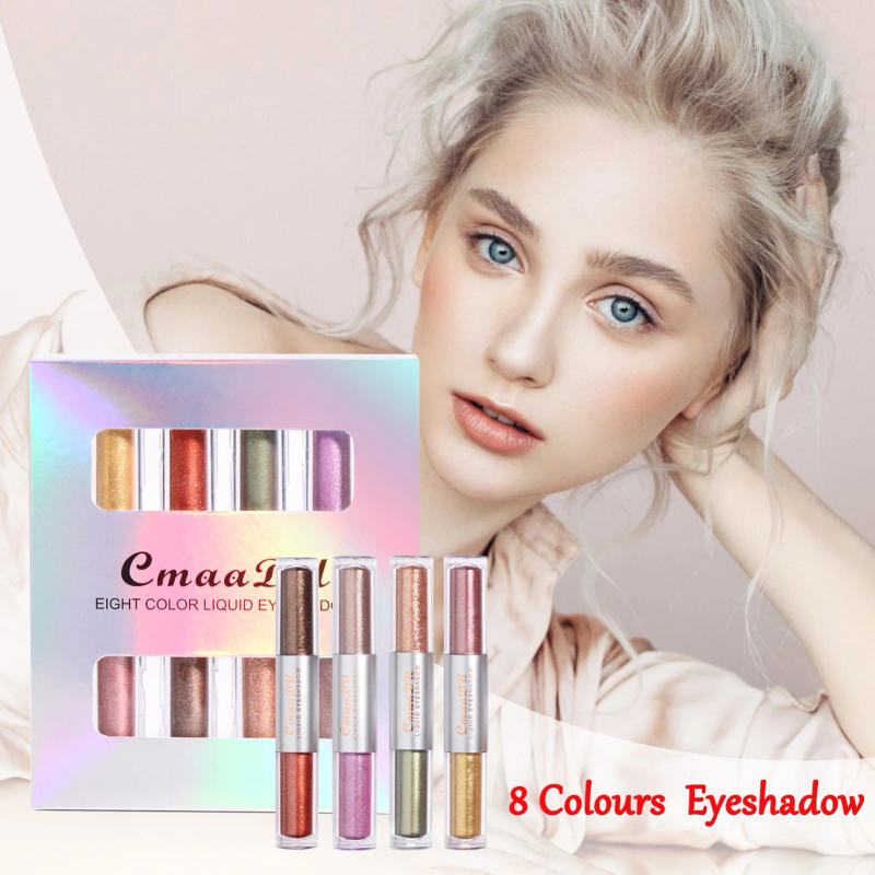 Description Picture 3 of item4 Pcs Liquid Eyeshadow Metallic Shimmer Glitter Eyeshadow Makeup for Eyes Metallic Shimmer 8 Colors Double Head Design