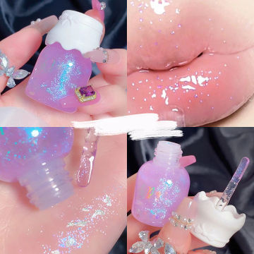 3pcs Lip Gloss Color Change Crystal Jelly Lip Glaze Transparent Glass Lip Oil Moisturizing Glitter Liquid Lipstick Free shipping