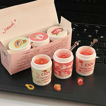 1/3pcs Strawberry Lip Balm Moisturizing Hydrating Peach Lip Sleep Mask Reduce Lip Lines Fruit Cone Lipstick Lips Care Cosmetics