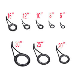 8Pcs Mixed Size Fishing Top Rings Rod Pole Repair Kit Line Guides Eyes Sets