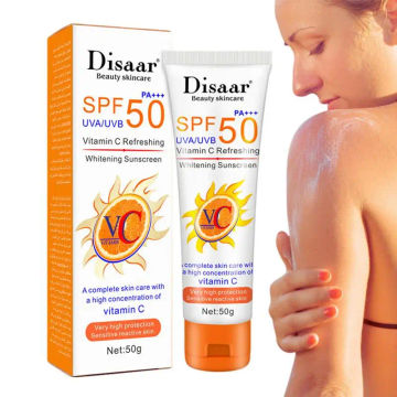 Vitamin C Sunscreen Natural Oil-Free SPF 50 Sun Block With Vitamin C Sun Screen Protector For Face And Body Sun Cream For Most