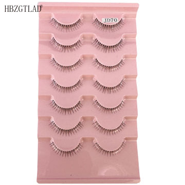 NEW 7pairs Manga Lashes Clear Band Soft Natural False Eyelashes Thin Band Hand Made Wispy Extension Makeup