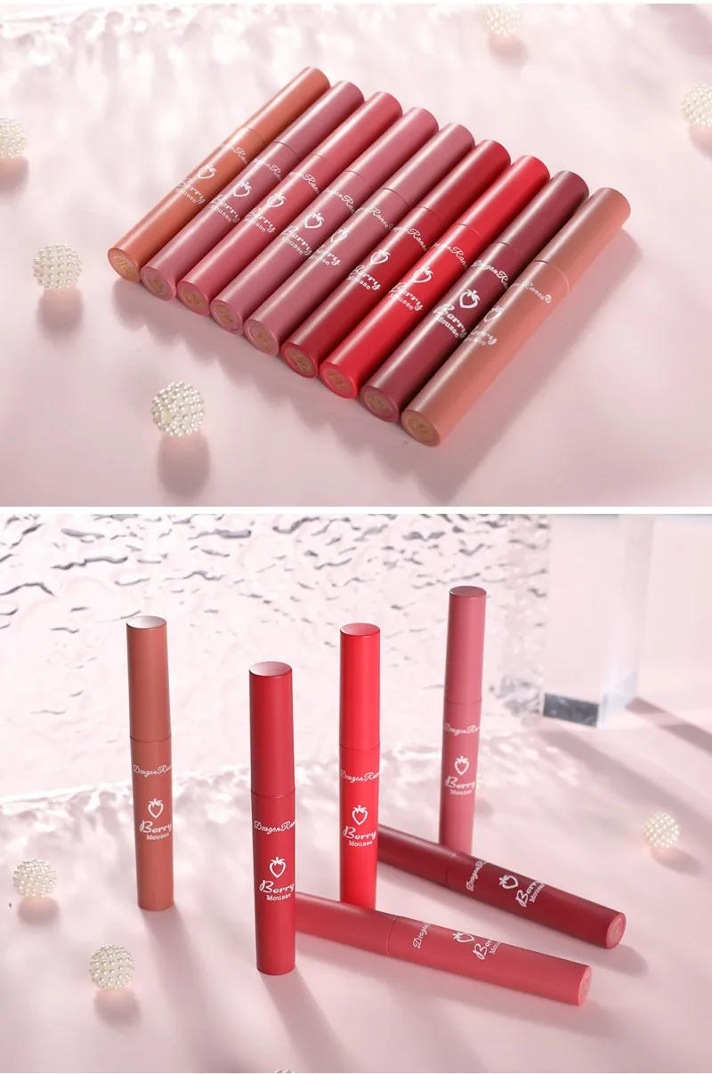 Description Picture 6 of itemWaterproof Velvet Matte Nude Lip Gloss Sexy Long Lasting Non-stick Cup Nude Red Liquid Lipstick Make-up for Women Korea Cosmetic
