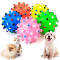 2pcs Random Round Dog Ball Toy Durable Puppy Training Ball Decompression Display Mold Squeaky Interactive Training Pet Ball Toy