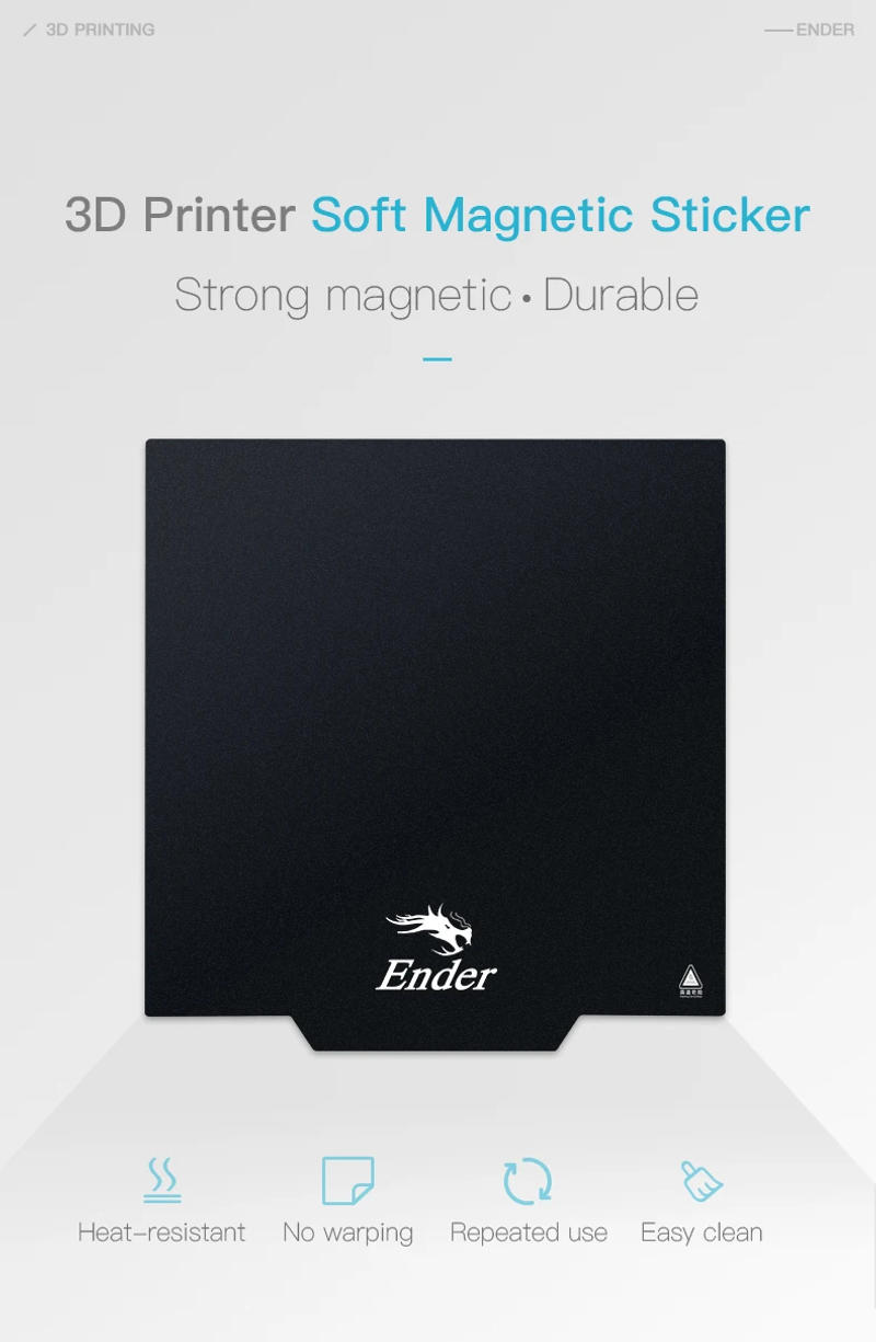 Description Picture 2 of itemCreality Official Ender 3 Bed Ultra-Flexible Removable Magnetic Removable Build Surface Hotbed Cover Print Platform Kit