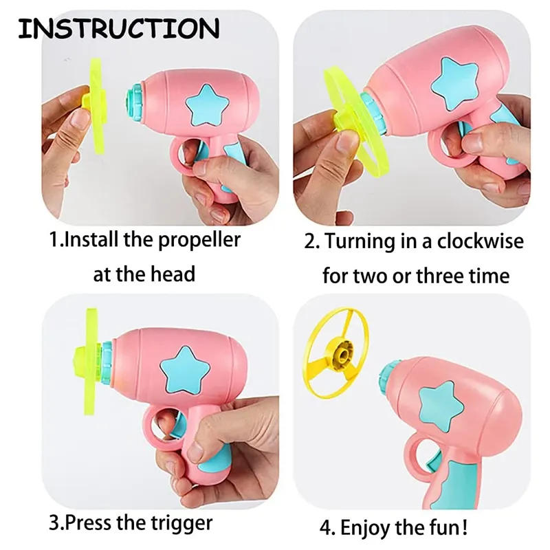 Description Picture 5 of itemCat Interactive Teaser Gun Cat Training Toys Cat Fetch Track Toy Kitten Chasing Flying Propellers Funny Launcher Pet Supplies