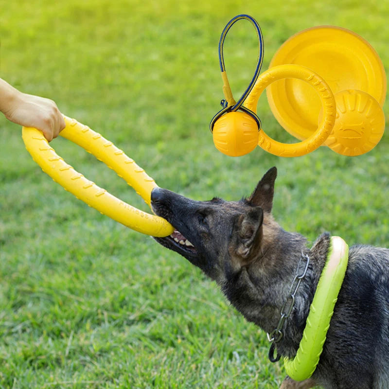Description Picture 2 of itemPet Training Ring Puller Flying Discs Dogs Bite Resistant Chew Ball Toy Dog Toys For Big Large Floating Puppy Interactive Supply