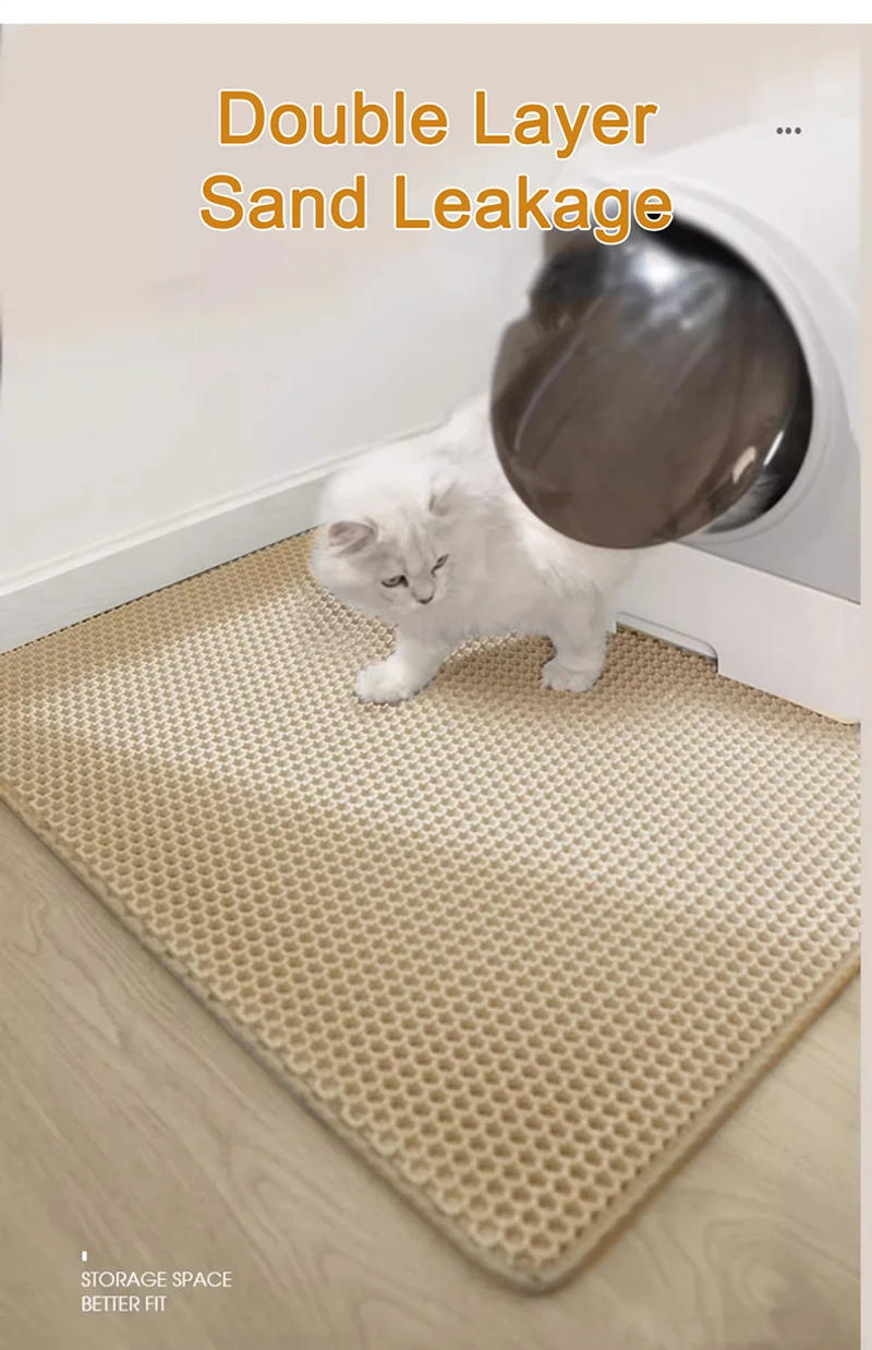 Description Picture 4 of itemDouble Layer EVA Cat Litter Mat Non-Slip Waterproof Pet Sand Filter Box Pads Wasted Washable Trays Cleaning ​Mats Accessories