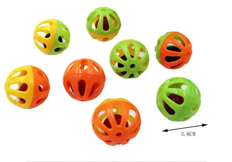 Description Picture 3 of item5/10pcs Plastic Ball Pet Toy Small Bell Balls Cat Toy Hollow Out Cat Toys For Kitten