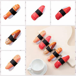 Simulation Catnip Toy Cute Bite Resistant Sushi Shape Cat Chew Toy Plush Wear-resistant Pet Molar Toy For Pet Teeth Grinding