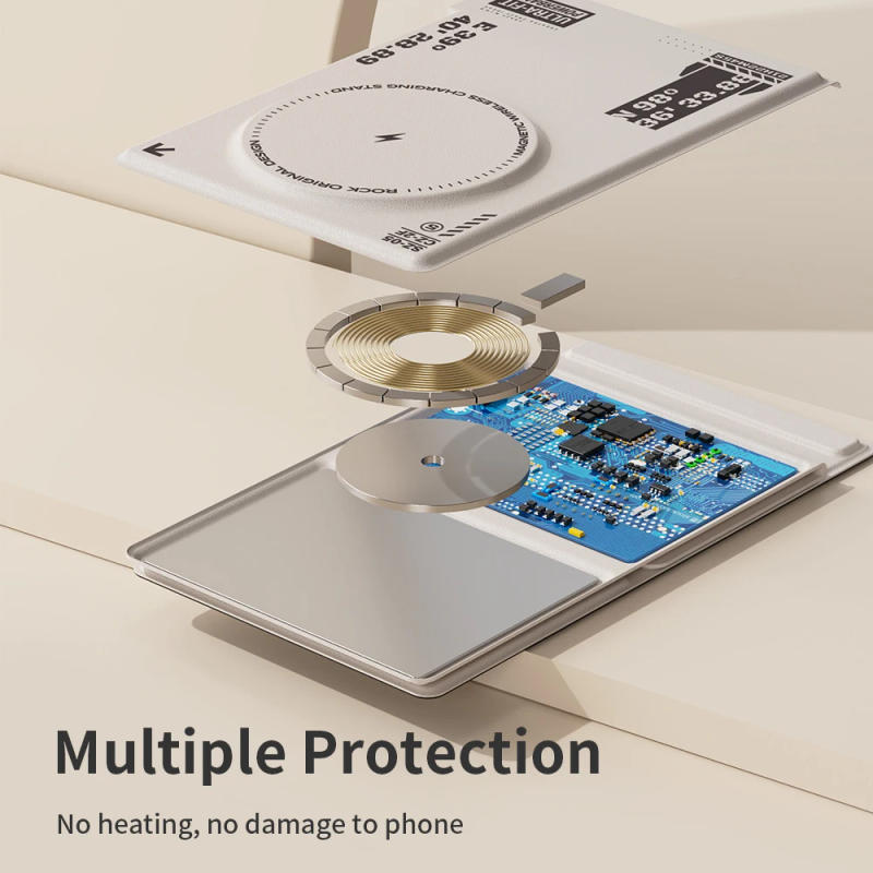 Description Picture 3 of itemROCK 15W Magnetic Wireless Charger For iPhone 14 13 12 11 Pro X XS Max XR Foldable Premium Leather Fast Charging Dock Station