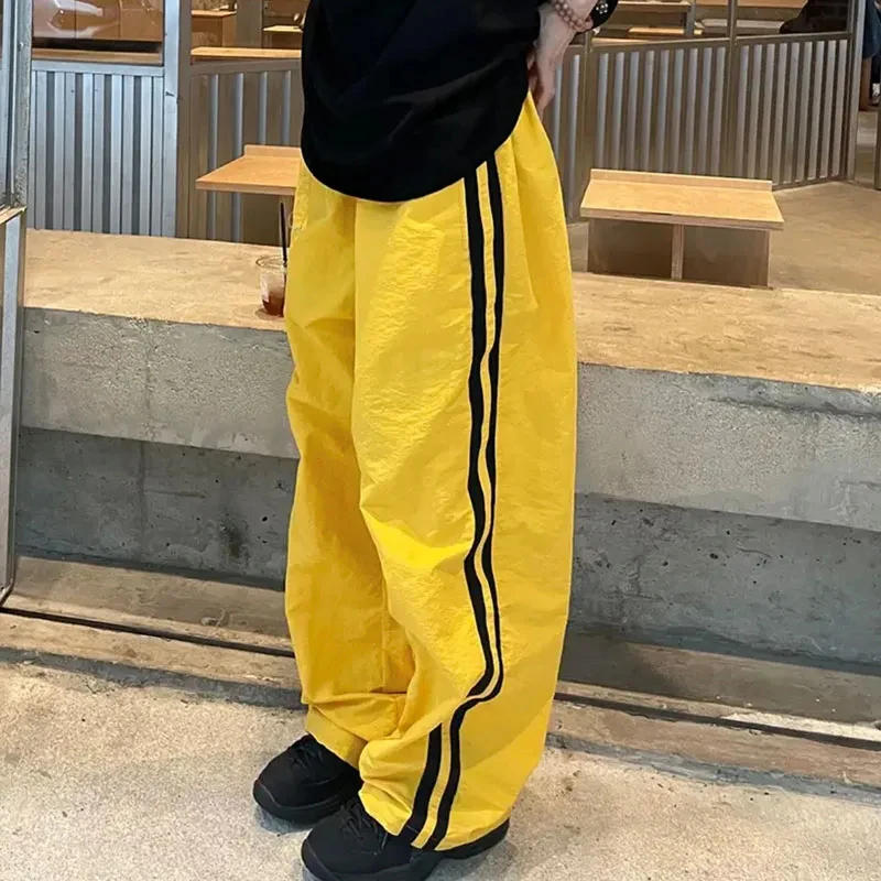 Description Picture 4 of itemMEXZT Y2K Striped Sweatpants Women Oversized Cargo Pants Streetwear Baggy Wide Leg Joggers Bf Hip Hop Casual Sports Trousers New