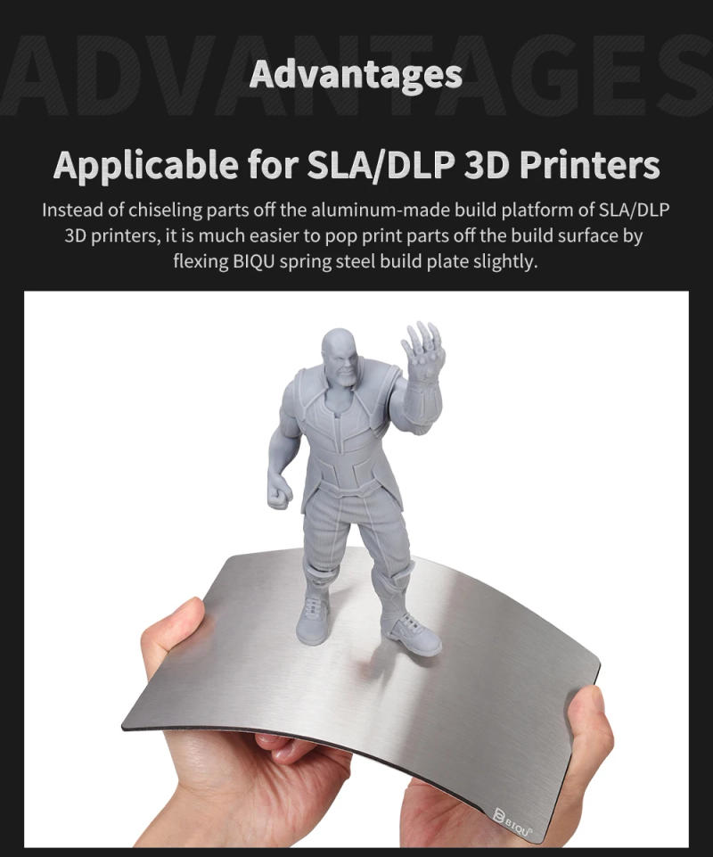 Description Picture 6 of itemBIQU Spring Steel Flexible Build Plate Sheet Magnetic Base For UV Resin Light Curing Printing DLP SLA 3D Printer Anycubic Photon