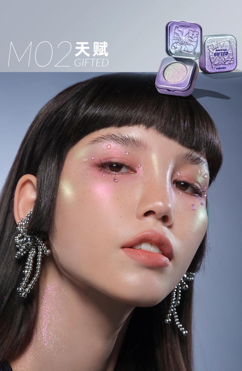 Description Picture 5 of itemKaleidos Highlighting Chameleon Diamond Face Highlighter & Glitter Palette Chrome Chameleon Metallic Eyeshadow Makeup