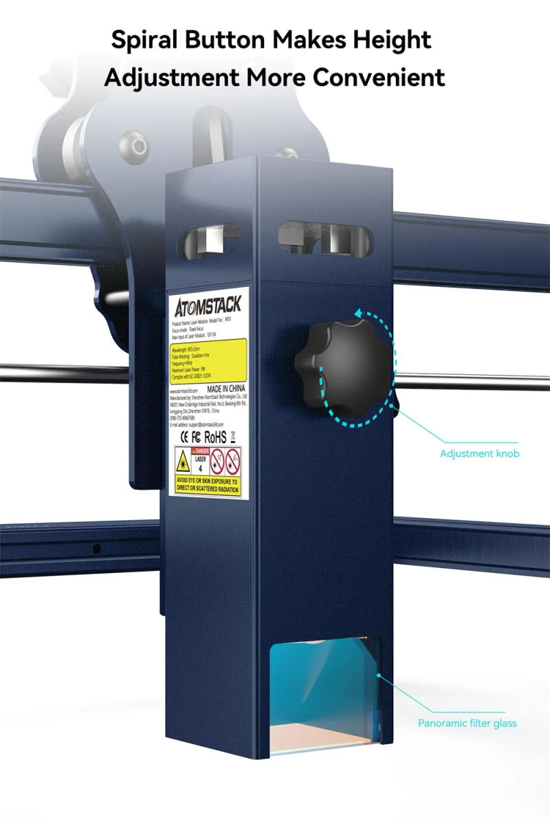 Description Picture 6 of itemNew ATOMSTACK X7 A10 S10 PRO Laser Engraving For Metal 50W CNC Eye Protection Desktop Acrylic Laser Marking Wood Cutting