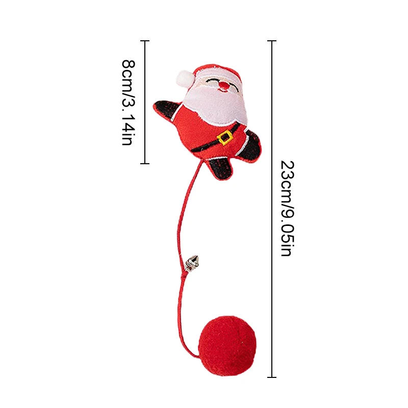 Description Picture 6 of itemChristmas Plush Cat Toy Cute Tease Cat Sticks Christmas Theme Pet Interactive Sticks Cartoon Santa Claus Xmas Tree Plush Doll