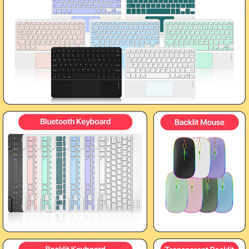 Description Picture 3 of itemBluetooth Keyboard And Mouse For iOS Android Windows System Rechargeable Portable Tablet Teclado For iPad MatePad Cell phone
