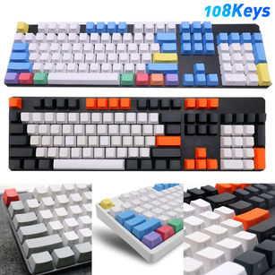 108Pcs/Set PBT Color Matching Light-proof Mechanical Keyboard Keycap Replacement