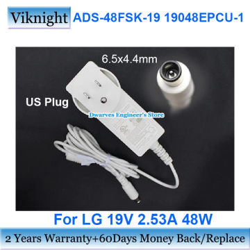 White ADS-48FSK-19 19048EPK-1 OR Power Adapter Charger 19V 2.53A 48W EAY65689004 For LG Power Supply 6.5x4.4mm EU/US Plug