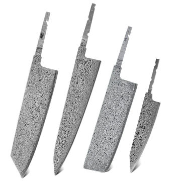 TURWHO 1-5PCS DIY Chef Knives Kiritsuke Nakiri Utility Kitchen Knife Set Damascus Steel VG10 Blade Semi Finished Knife Blank