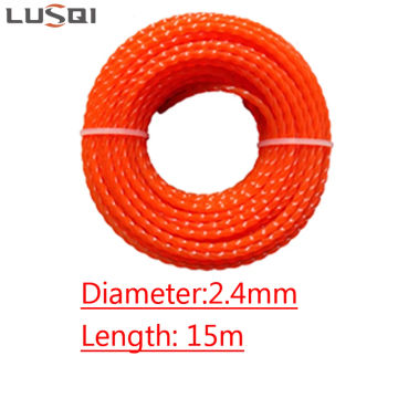 LUSQI 5m/10m/15m*2.4mm/2.7mm/3mm/3.5mm/4mm Grass Trimmer Line Nylon Spiral Brush Cutter Rope  Lawn Mower Head Accessory