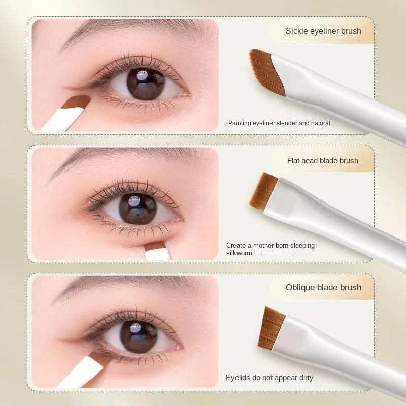 Description Picture 6 of itemUpgrade Sickle Blade Eyeliner Brush Ultra Thin Flat Fine Eye Liner Makeup Brush Flat Eyeliner Brush Eyebrow Makeup Brush 1/4Pcs