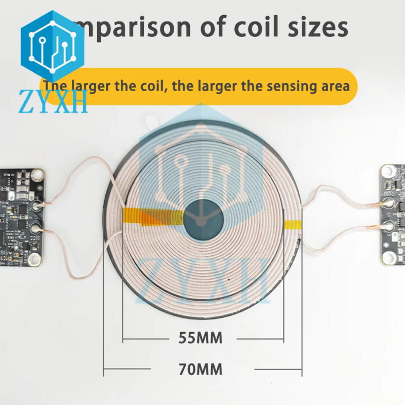 Description Picture 5 of item15W 12V Wireless Fast Charging Mobile Phone Charger Module Transmitter PCBA Circuit Board with Large Coil 5-15MM Long Distance