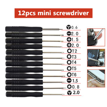 12 Pieces Screwdriver Set Multi-Functional Multi-sizes Plastic Handle Mini Screwdrivers Open Repairing Tools Using