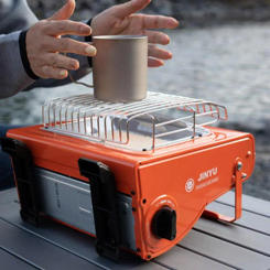 1.7Kw Gas Heater For Camping Tent Stoves Outdoor Heating Gas Oven Burner Portable Cassette Stove For Winter Camping Supplies