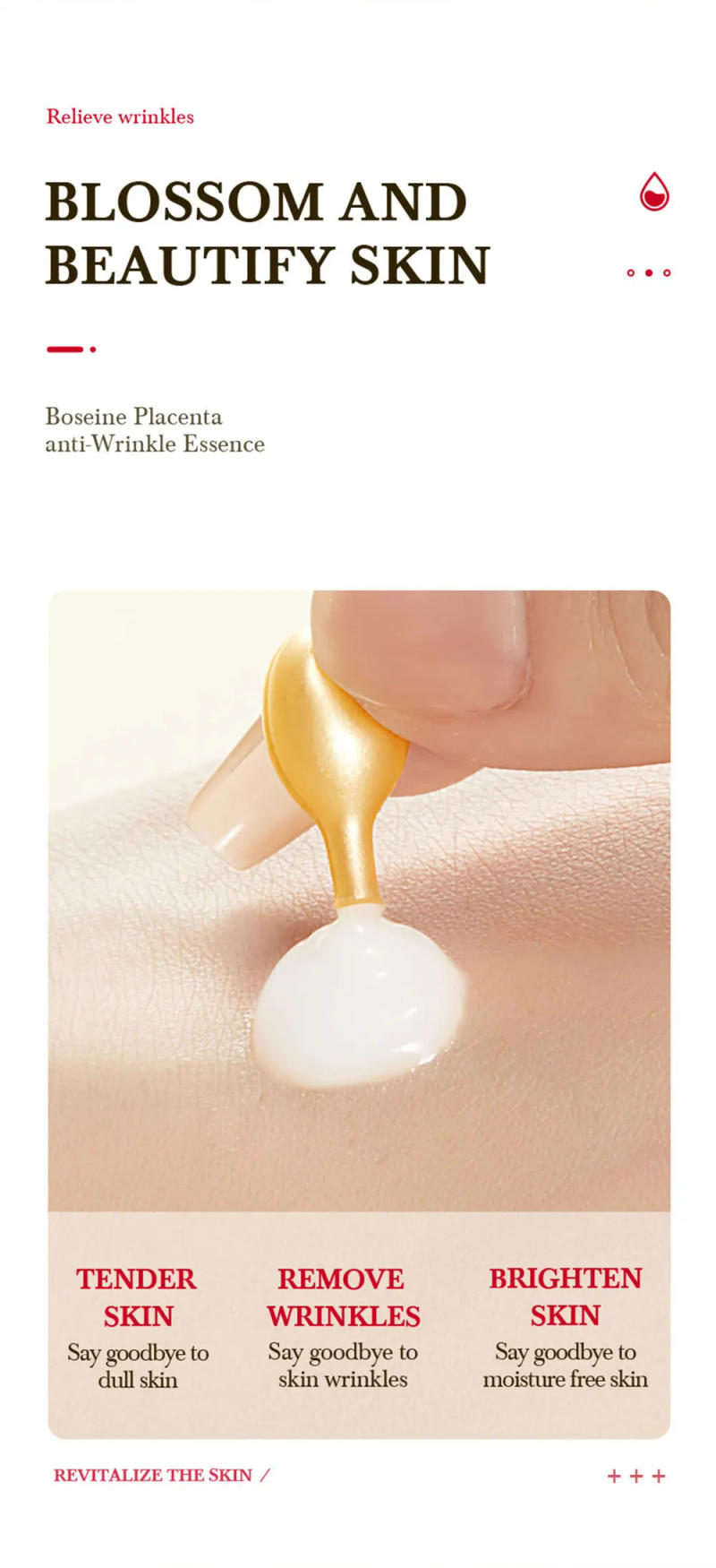 Description Picture 6 of item25-60pcs Placenta Extract Essence Capsule Moisturizing Anti-wrinkle Face Serum Capsule Anti-aging Mild Repair Skin Rejuvenation